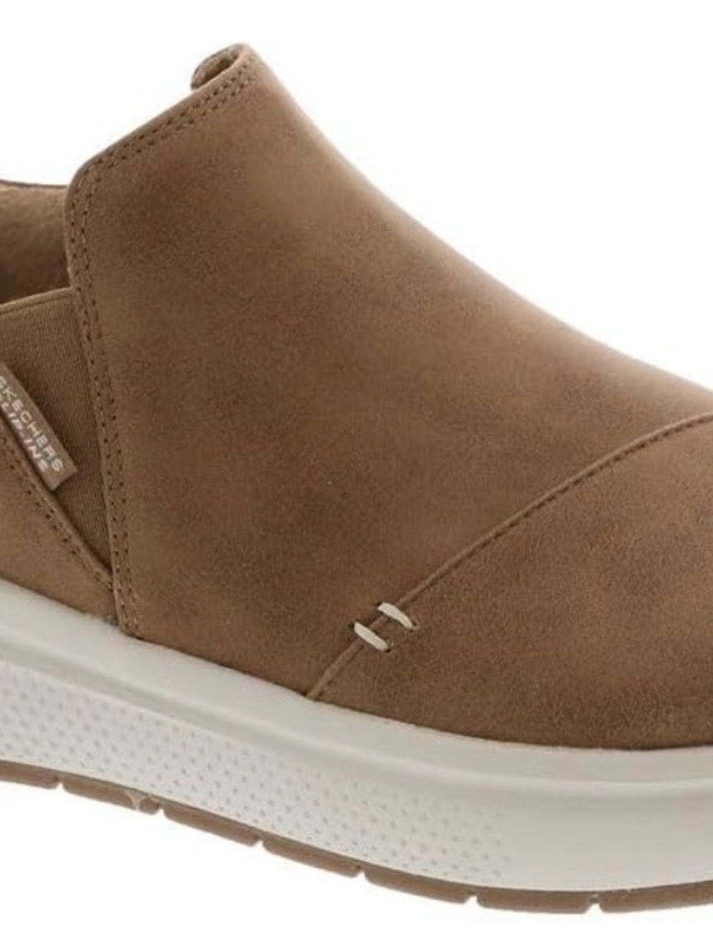 Skechers Women's Slip-On Suede-Look Mule in Tan